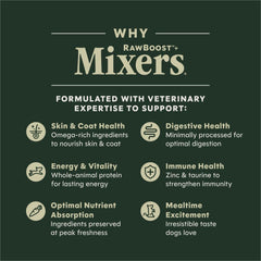 Instinct RawBoost Mixers no-grain label closeup for grain-free diet