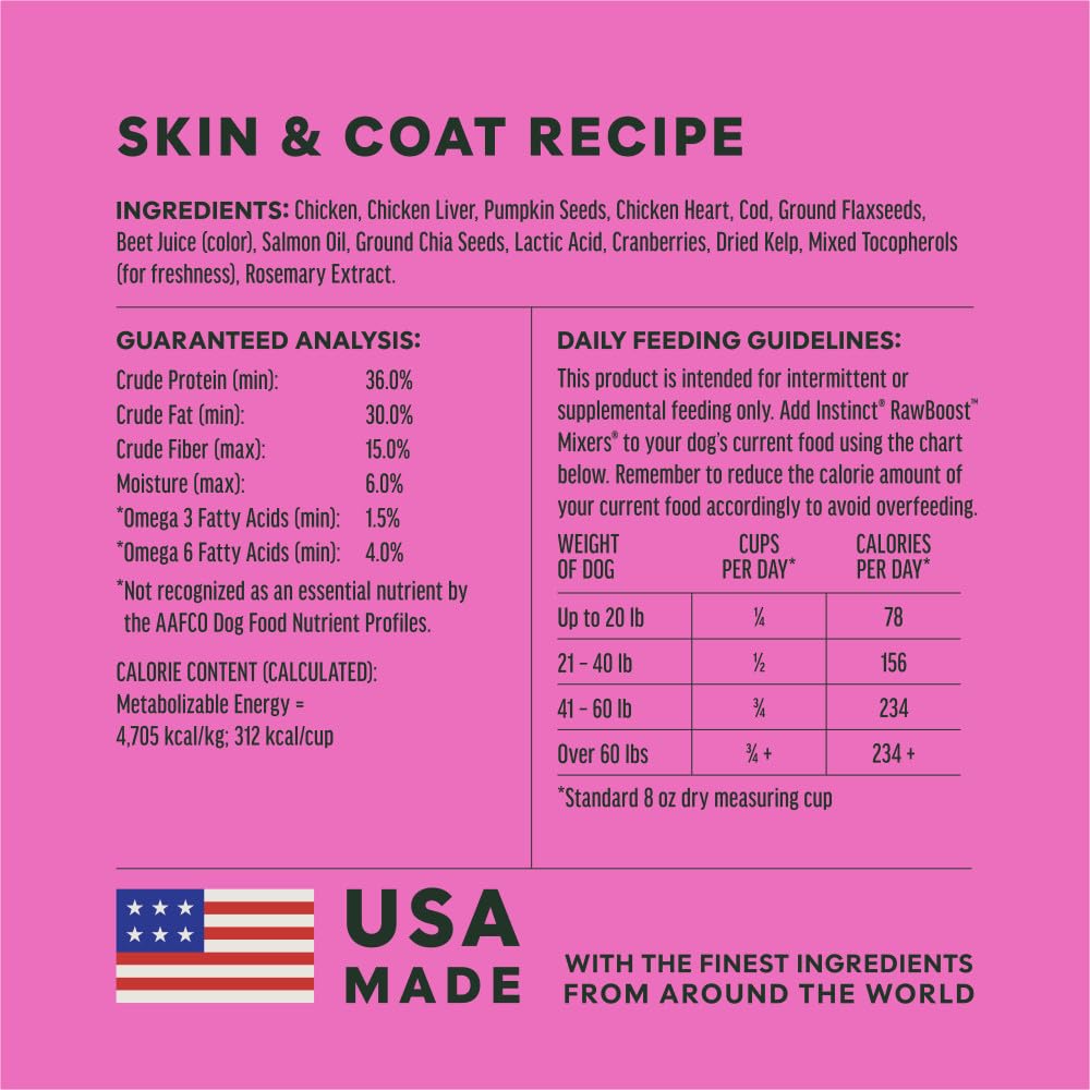 Instinct RawBoost no-grain formulation supports diverse diets while adding texture