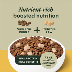 Instinct RawBoost Puppy whole-grain-recipe-bag emphasizing balanced nutrition for growing dogs.