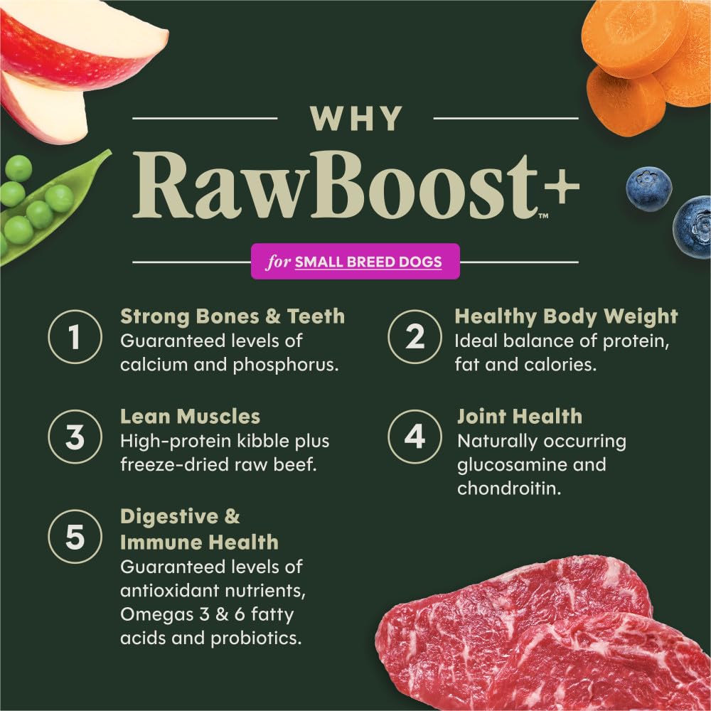 Instinct RawBoost Small Breed FreshDried Raw; boosts flavor and crunch for picky eaters.