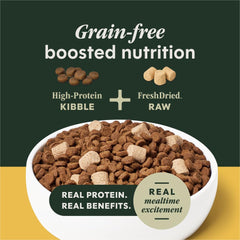 Instinct RawBoost Small Breed real chicken first ingredient close-up.