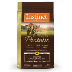 Instinct Ultimate Protein bag front view, grain-free formula for lean muscle.