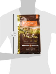 Instinct Ultimate Protein grain-free recipe close-up shows allergen-friendly nutrition for sensitive stomachs.