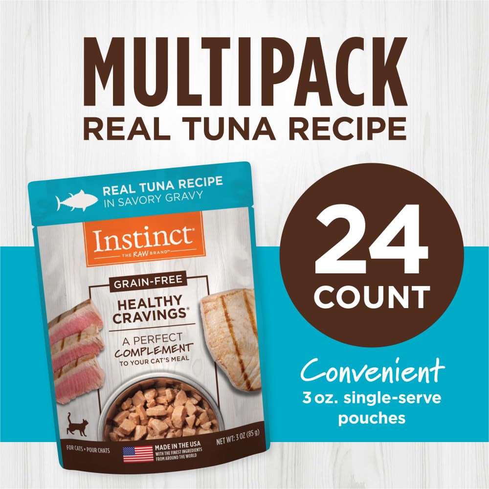 USA-made label emphasizing premium ingredients on Instinct cat food