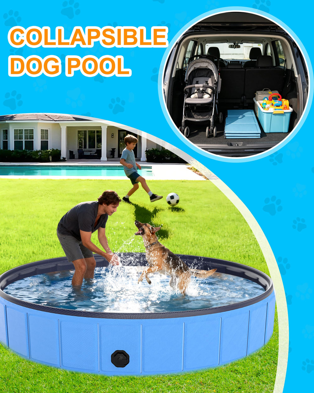 Multifunctional use as kiddie pool, sand pool, or toy storage.