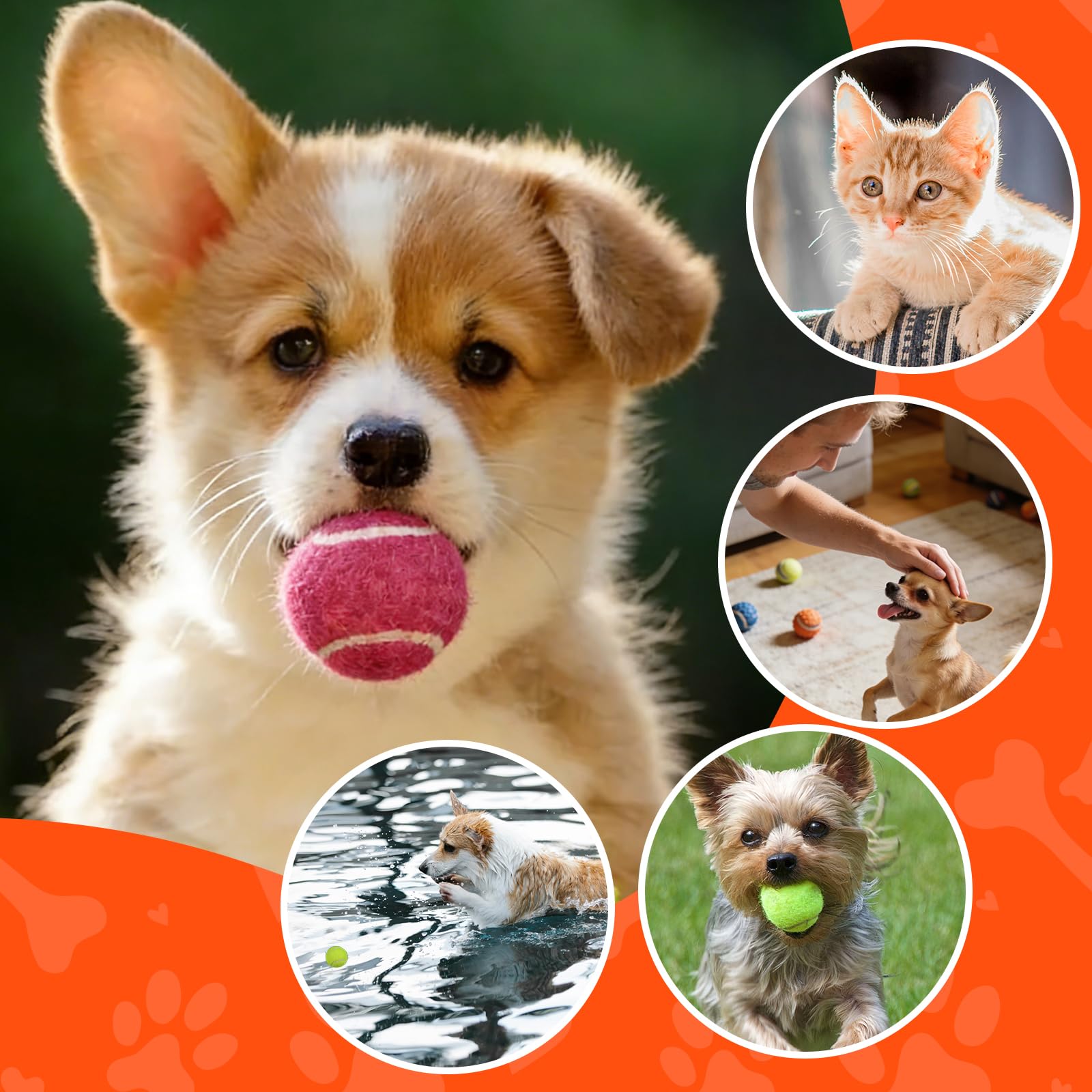 INSUM 1.5-inch mini tennis ball in pink, lightweight and gentle