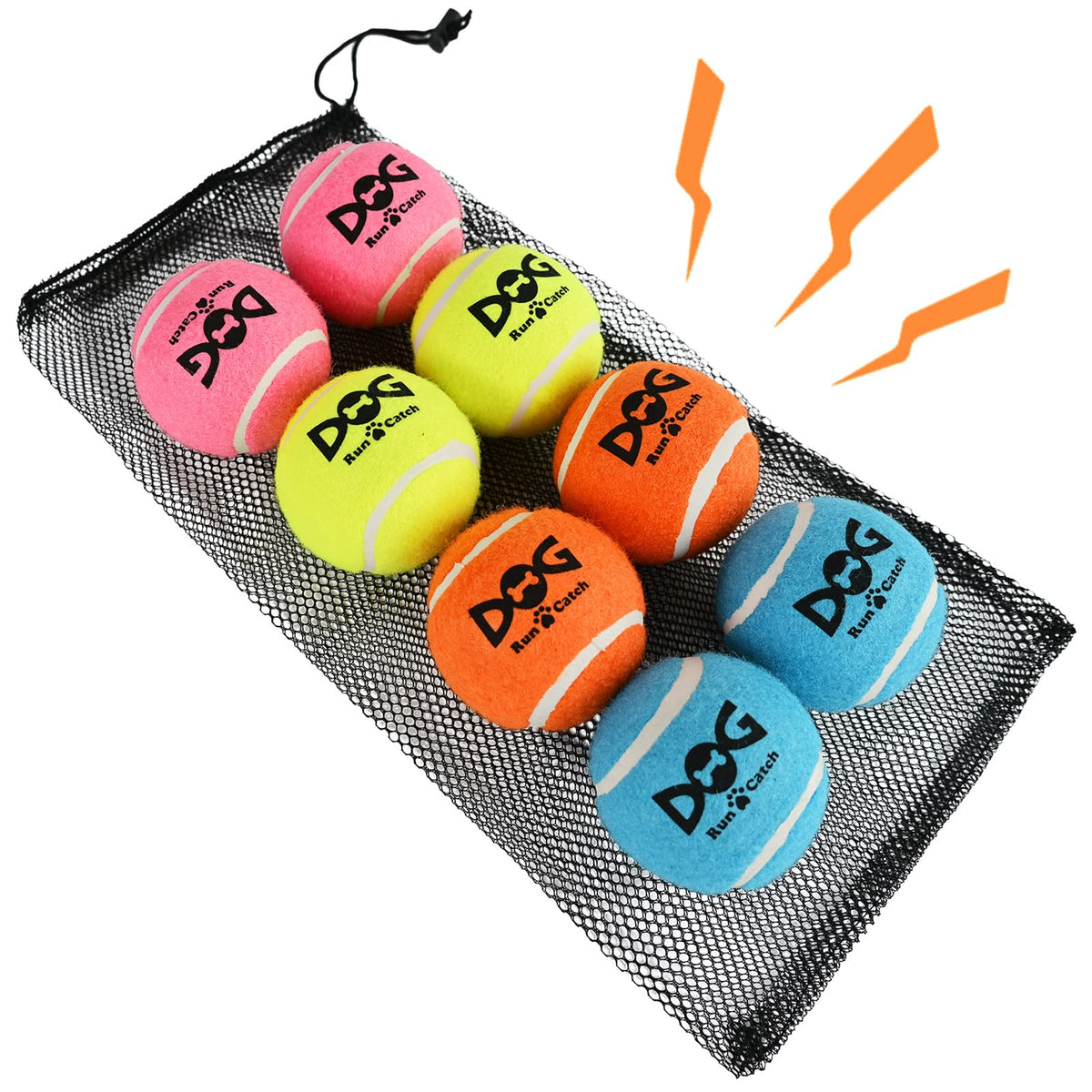 INSUM large squeaky dog balls with built-in squeaker for interactive fetch.