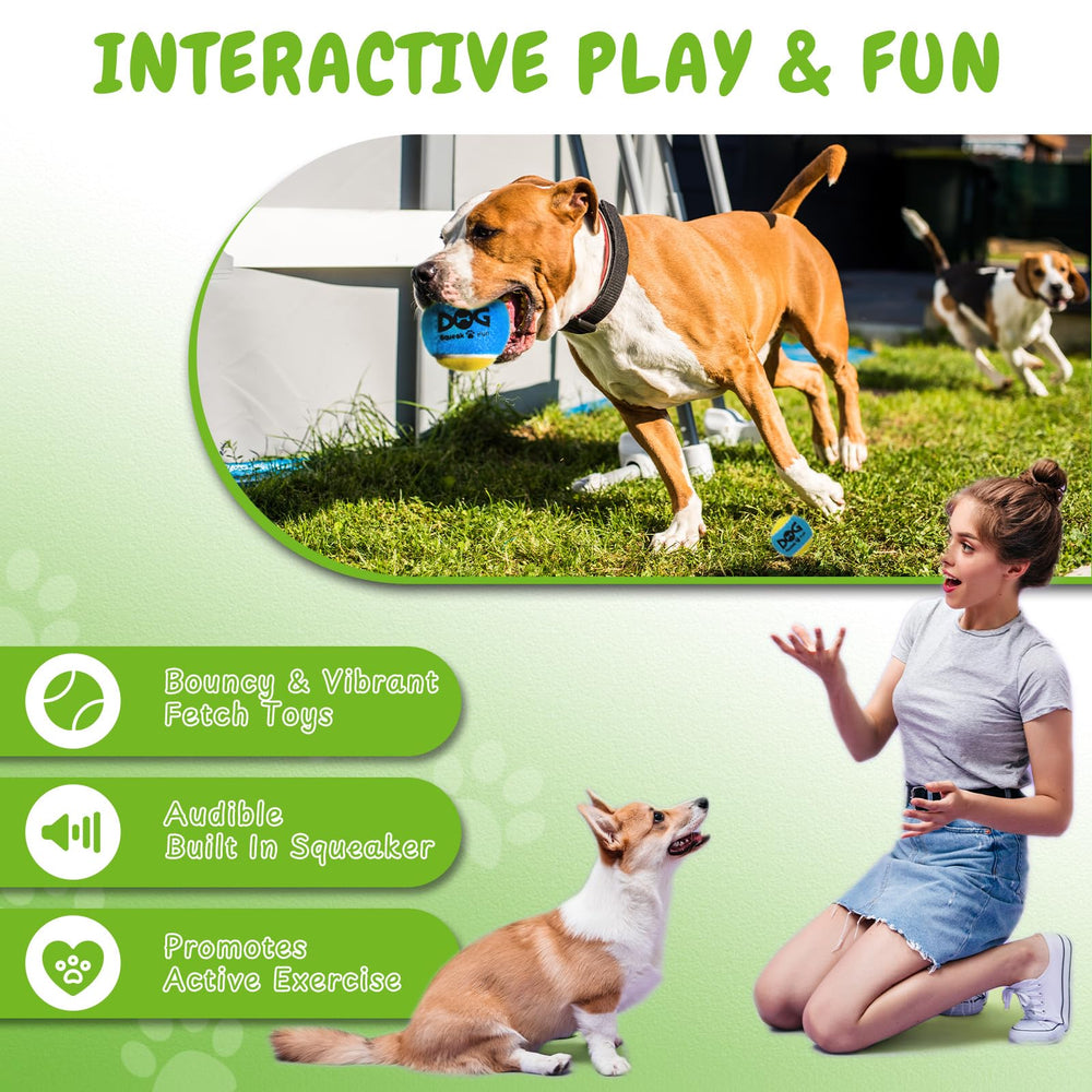 INSUM medium squeaky tennis ball for dogs, 2.5 inches, ideal for fetch.