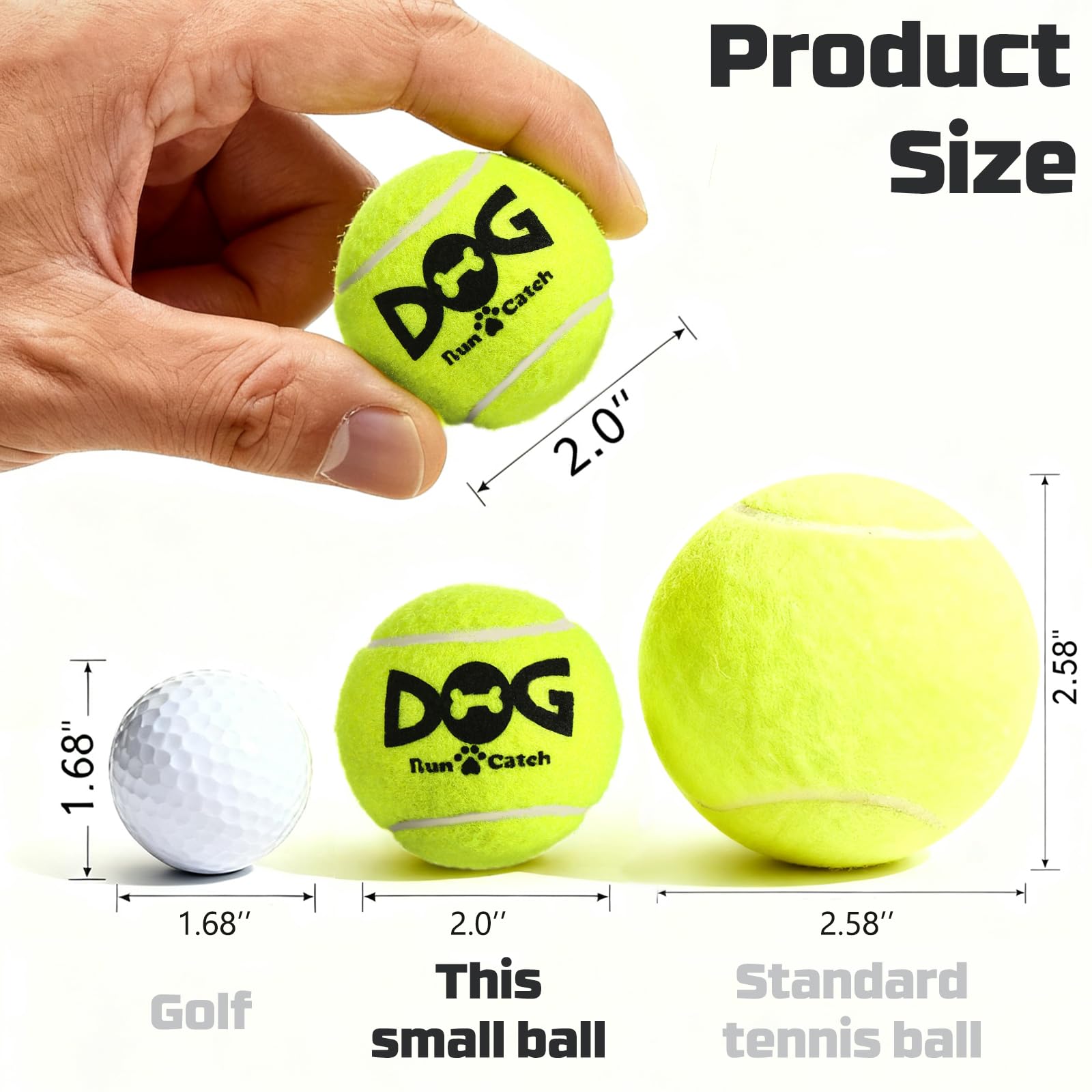 INSUM small-dog friendly size ideal for daily fetch and backup toys.