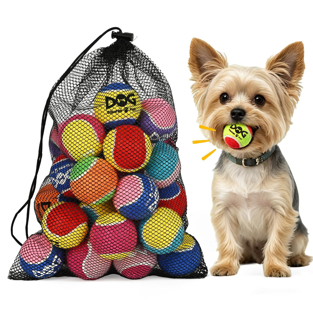 INSUM squeaky ball 2-inch, ideal for small dogs, safe play.
