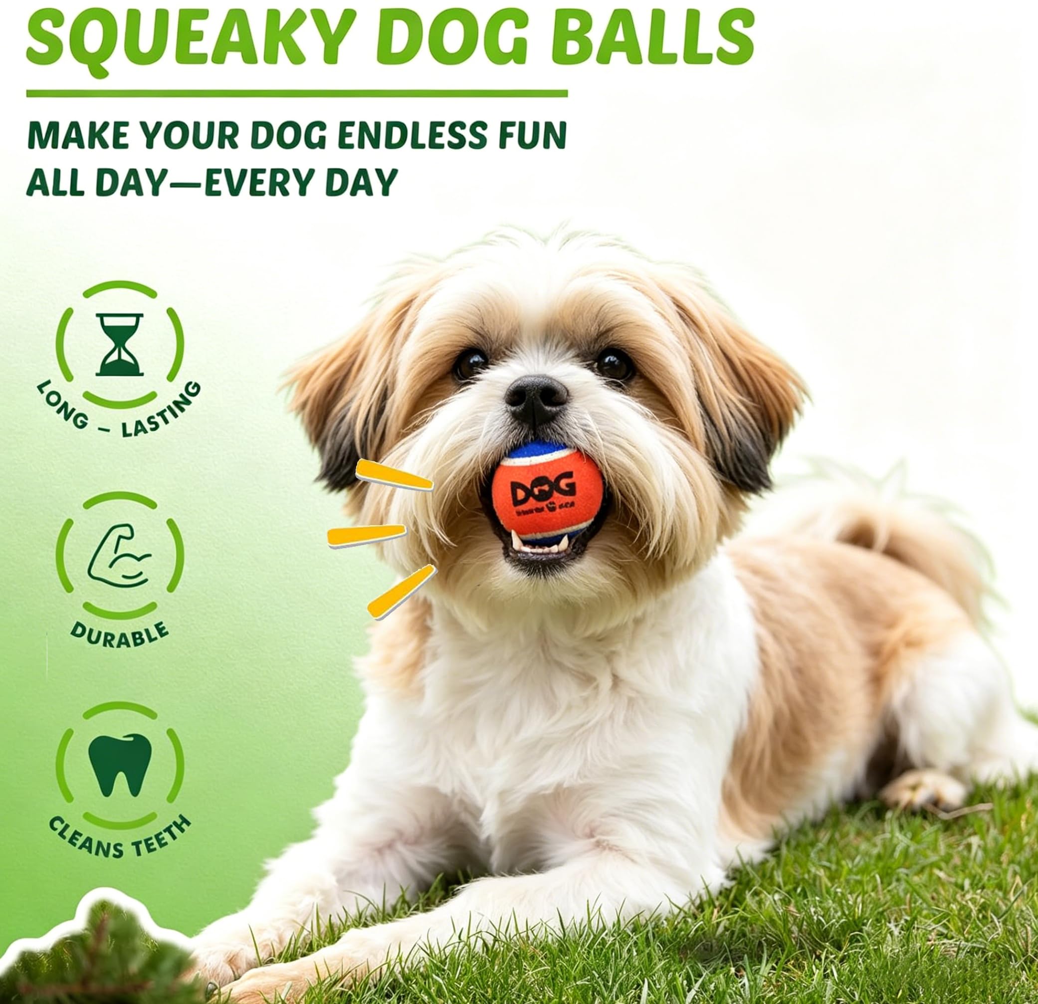 INSUM squeaky ball is compatible with ball launchers for easy retrieval.