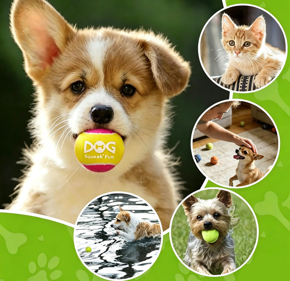 INSUM squeaky ball floats on water for versatile playtime.