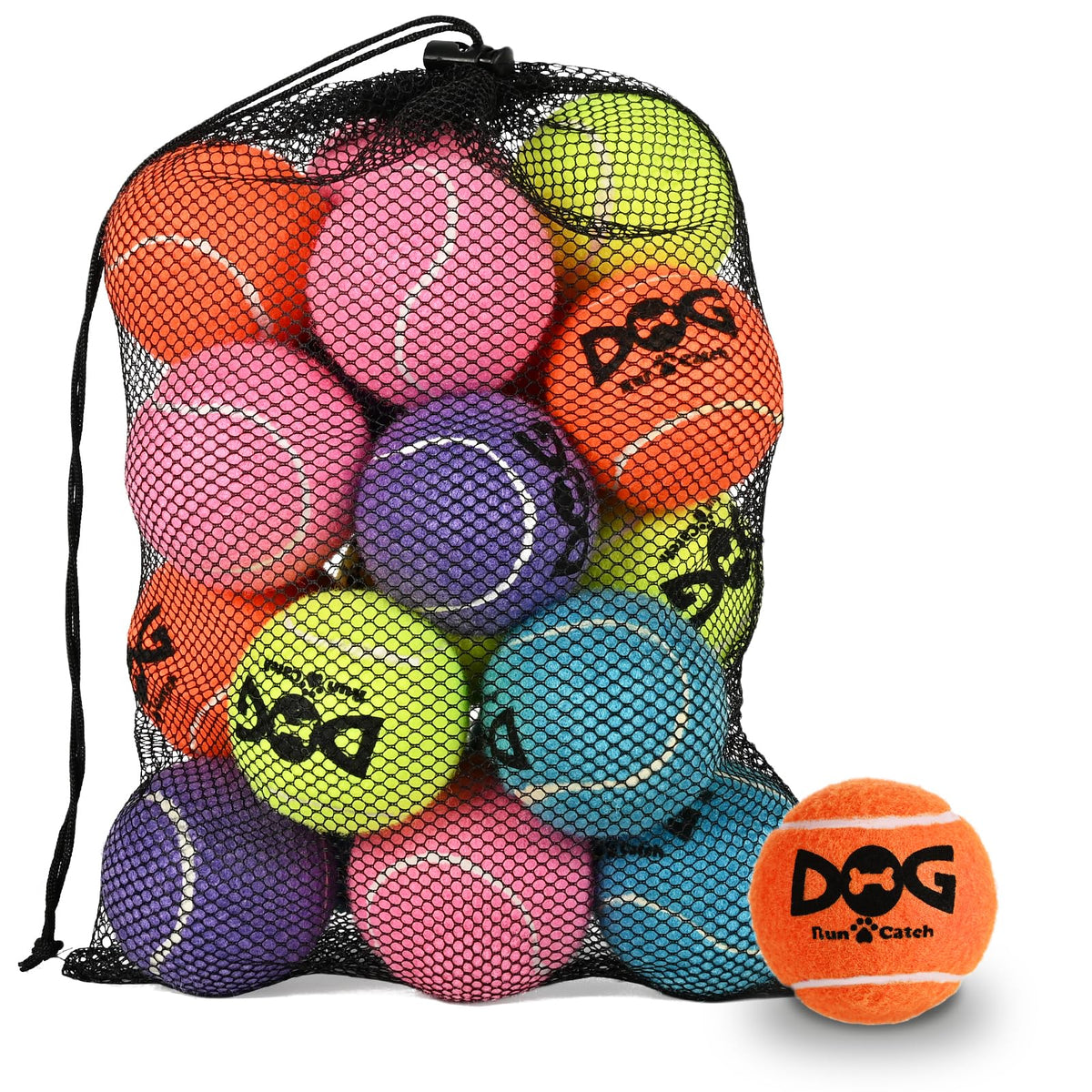INSUM squeaky dog balls multicolor pack ideal for energetic fetch and easy visibility.