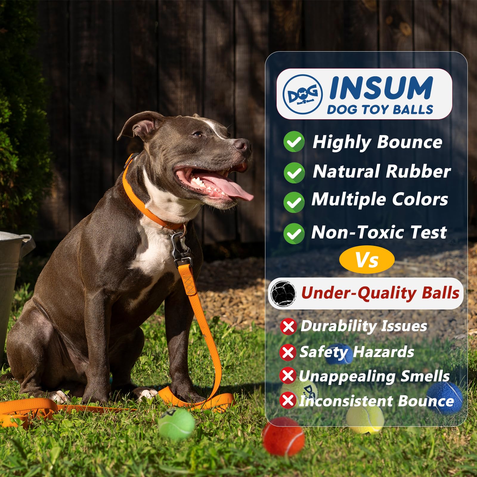 INSUM colorful bounce aids reliable fetch and training sessions.