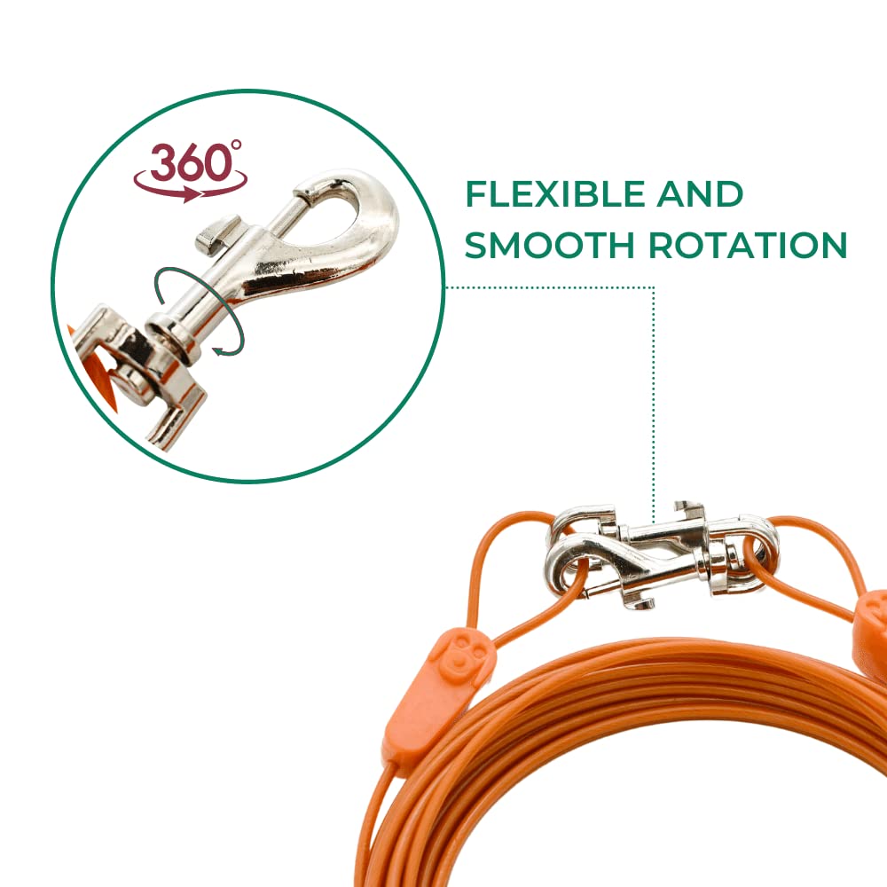 IntelliLeash twin swivel clasps prevent twisting and tangling while active.