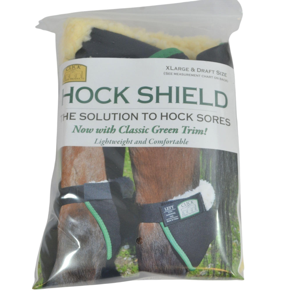 Intrepid Click Horse Hock Shield tear-resistant neoprene shell protects legs during rides.
