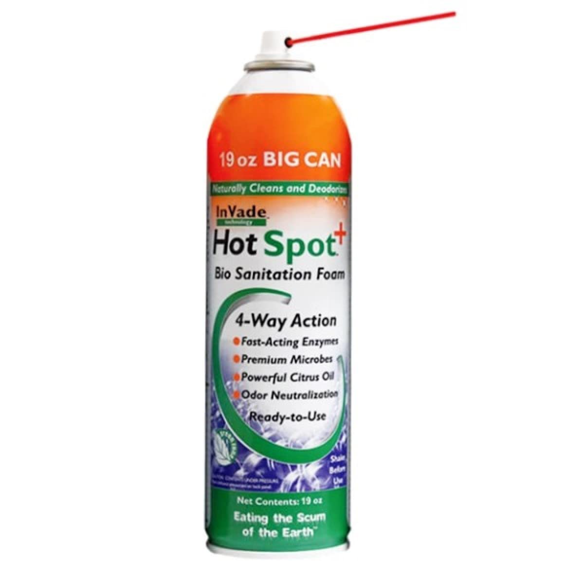 Invade Hot Spot + IHSF019 bottle for fast-acting enzymatic cleaning of organic debris