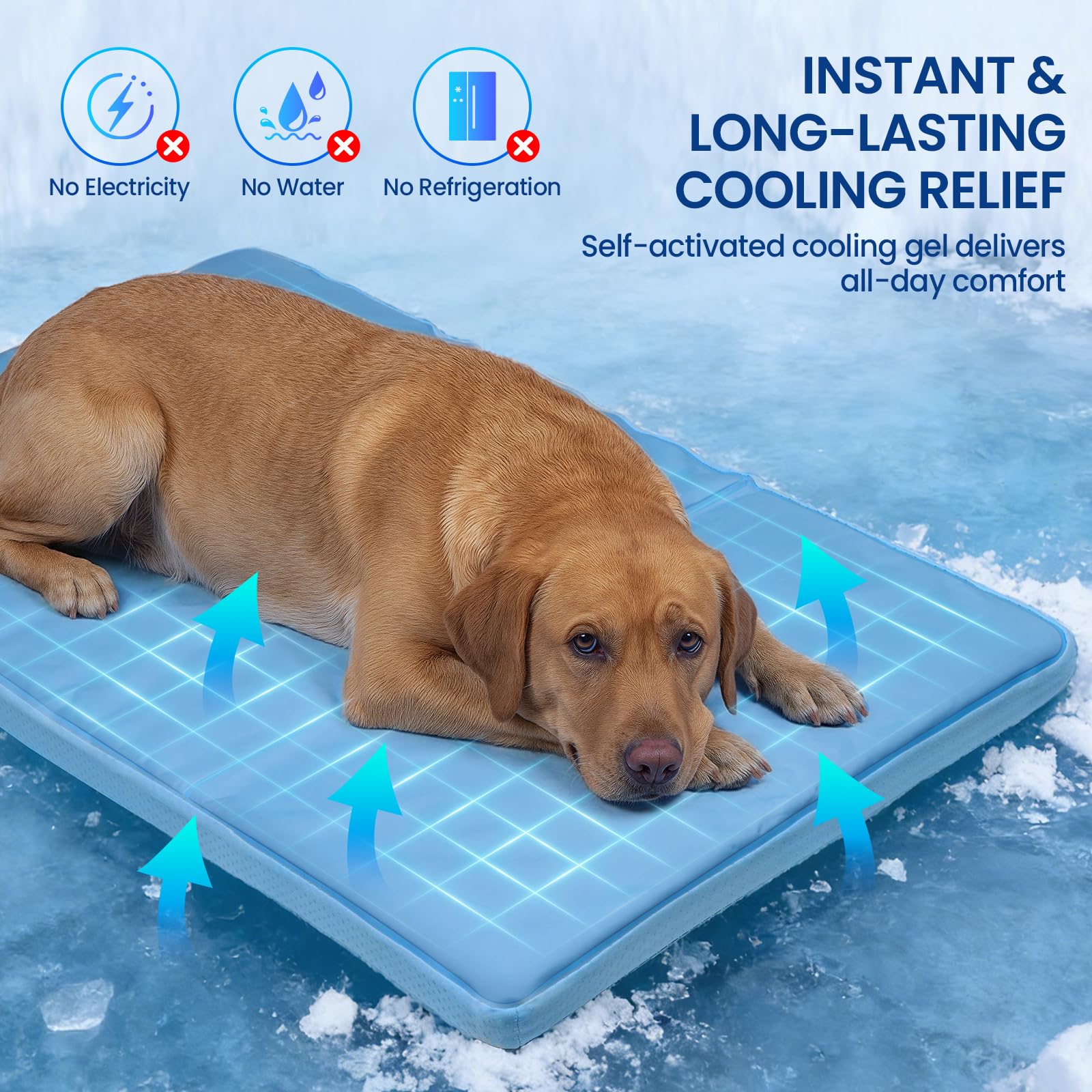 InVarme gel activation close-up shows self-cooling at touch.