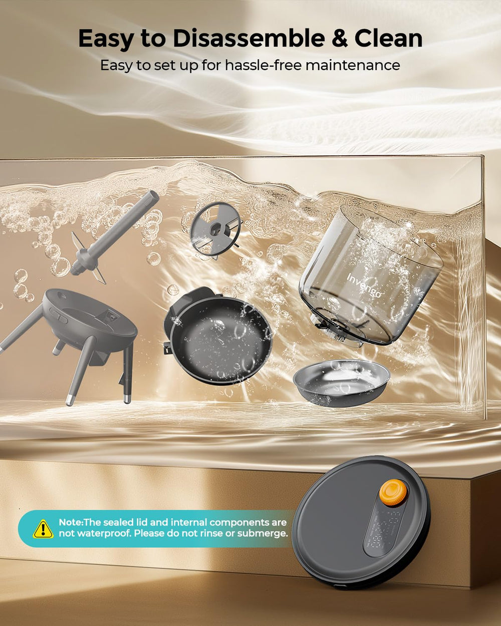 Top lid is easy to wipe with quick maintenance on the Invengo feeder.