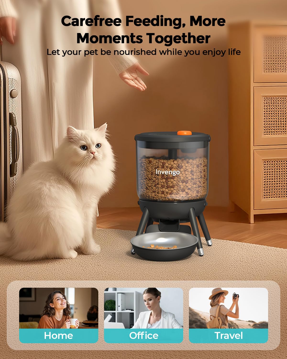 Versatile Invengo feeder suited for cats and small dogs in homes.