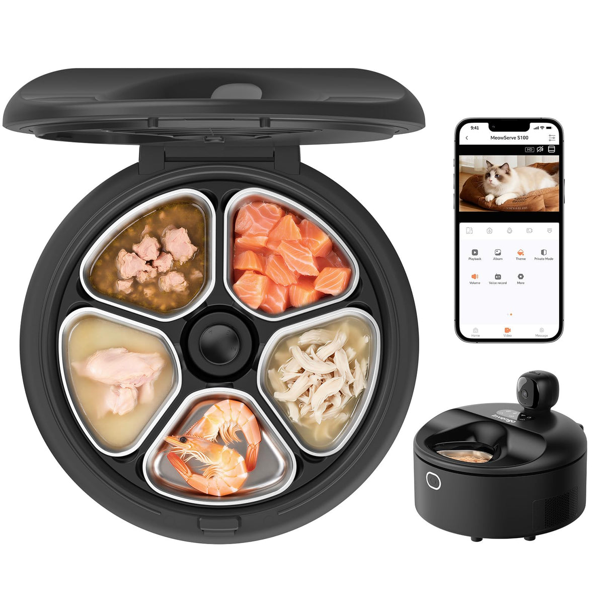Invengo automatic feeder with 3MP camera for real-time monitoring.
