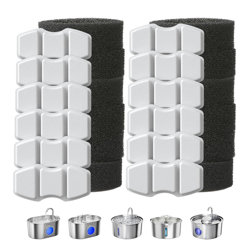 Invengo MeowFlow carbon filters 12-pack for fresher, cleaner-tasting water