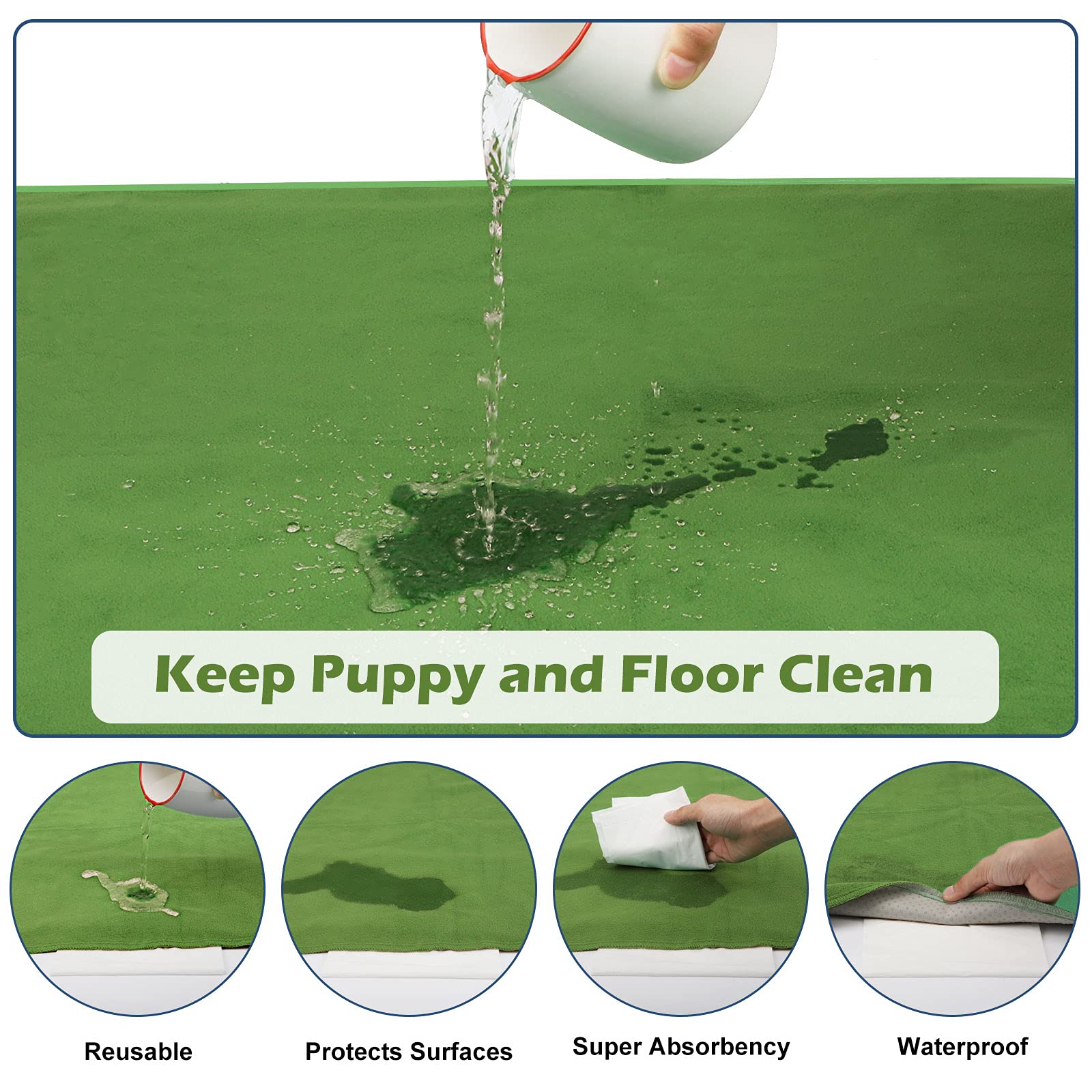 INVENHO pad with non-slip bottom stays secure on beds and floors.