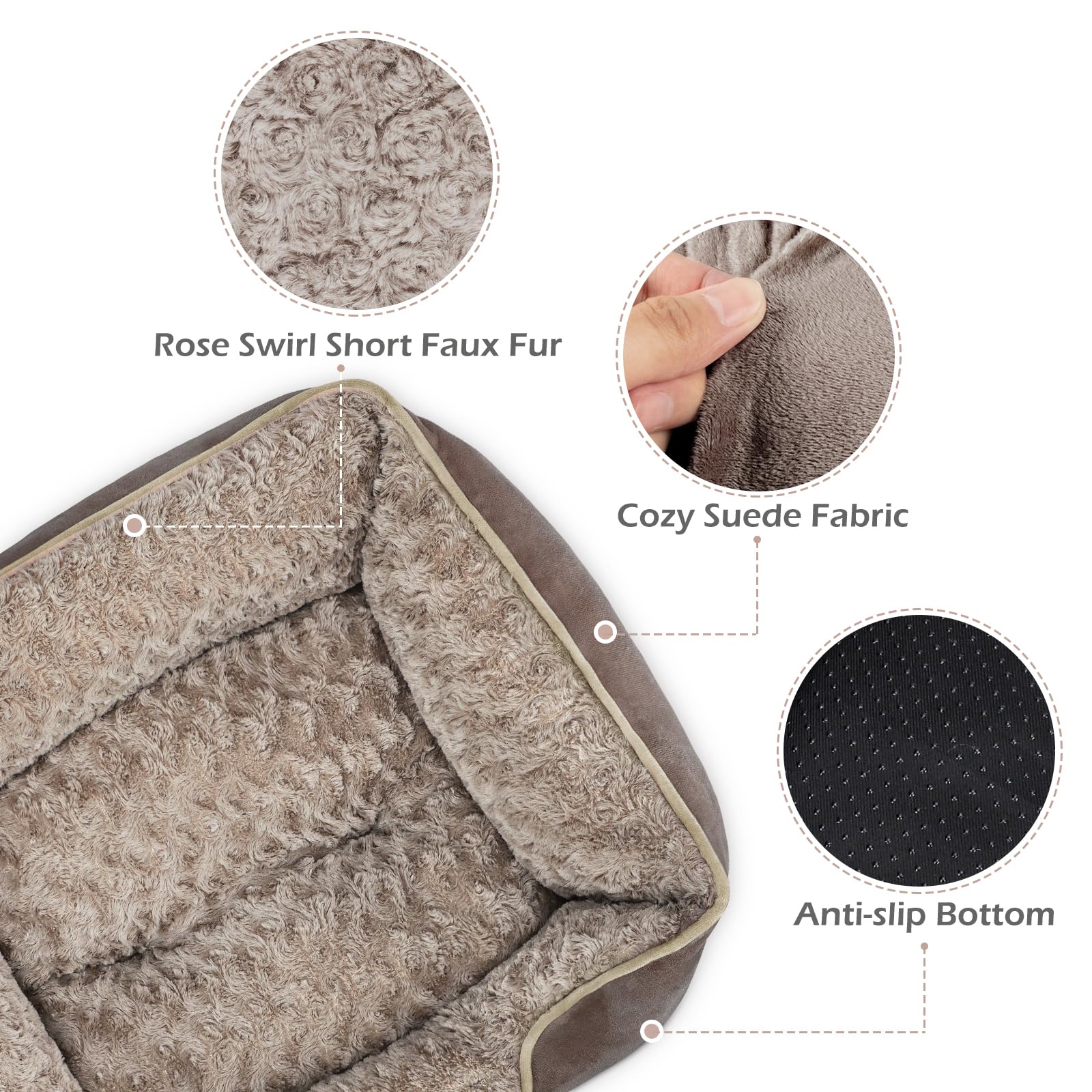 INVENHO bed anti-slip bottom keeps bed in place on slick floors.