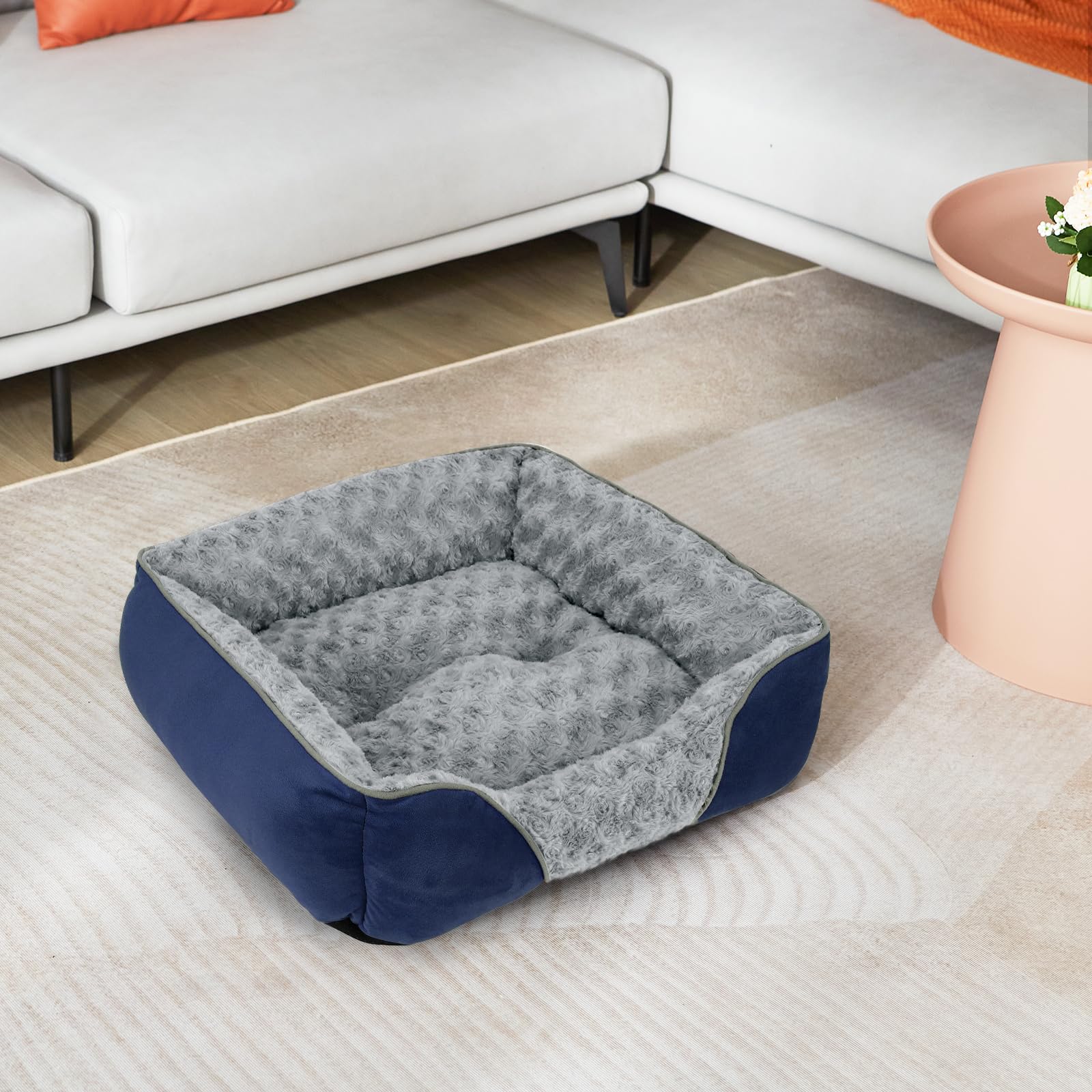 INVENHO cozy dog bed invites calm nap-time after walks.