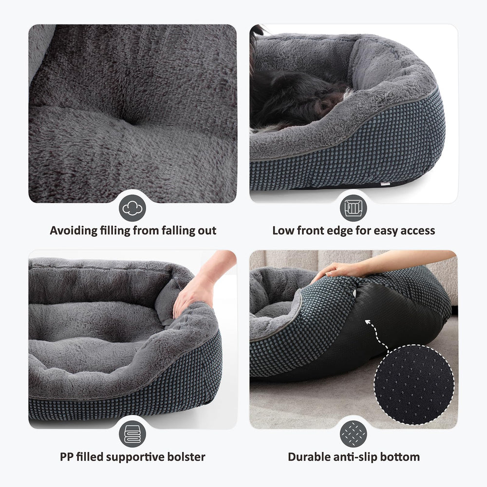 INVENHO dog bed anti-slip bottom keeps it steady.