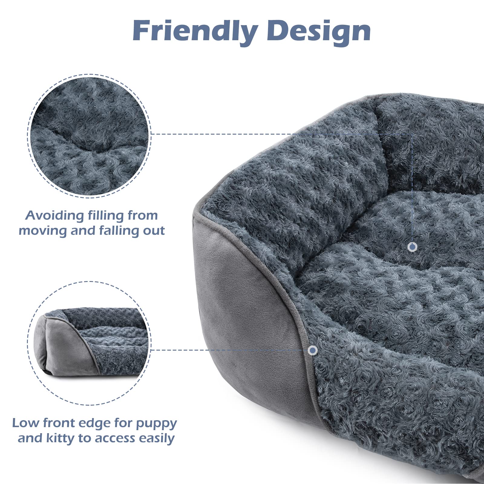 Invenho dog bed medium dimensions 25x21x8 fit mid-size dogs comfortably.