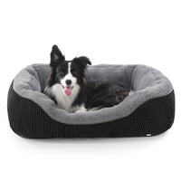 INVENHO dog bed medium outer view with raised side bolsters for secure lounging.