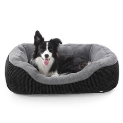 INVENHO dog bed medium outer view with raised side bolsters for secure lounging.