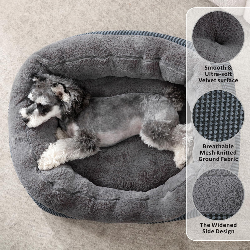 INVENHO dog bed plush surface offers soft, calming comfort.