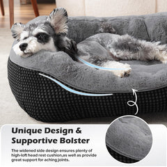 INVENHO dog bed medium thick PP cotton fill supports joints and cushions pressure points.