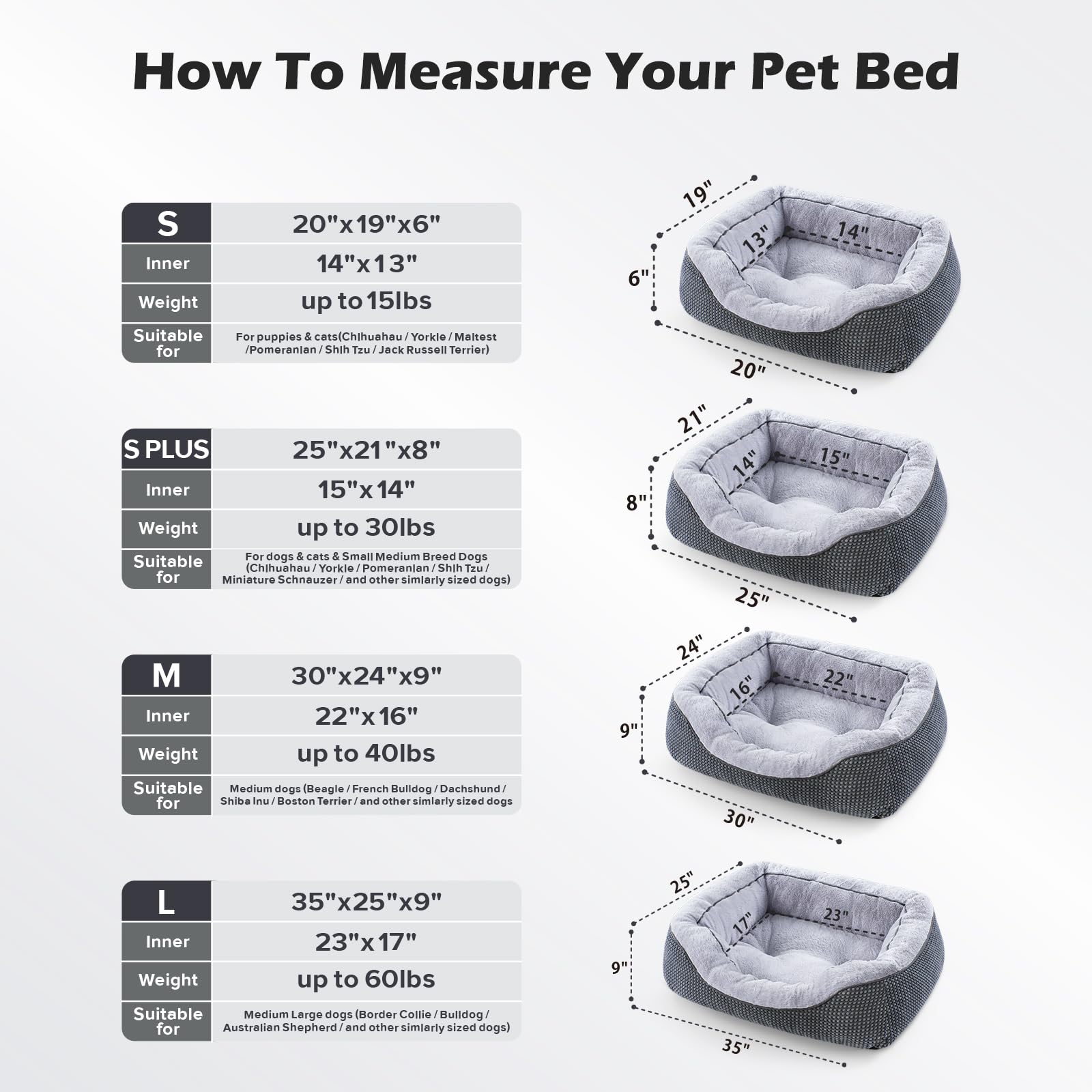 INVENHO dog bed medium raised sides supporting the head