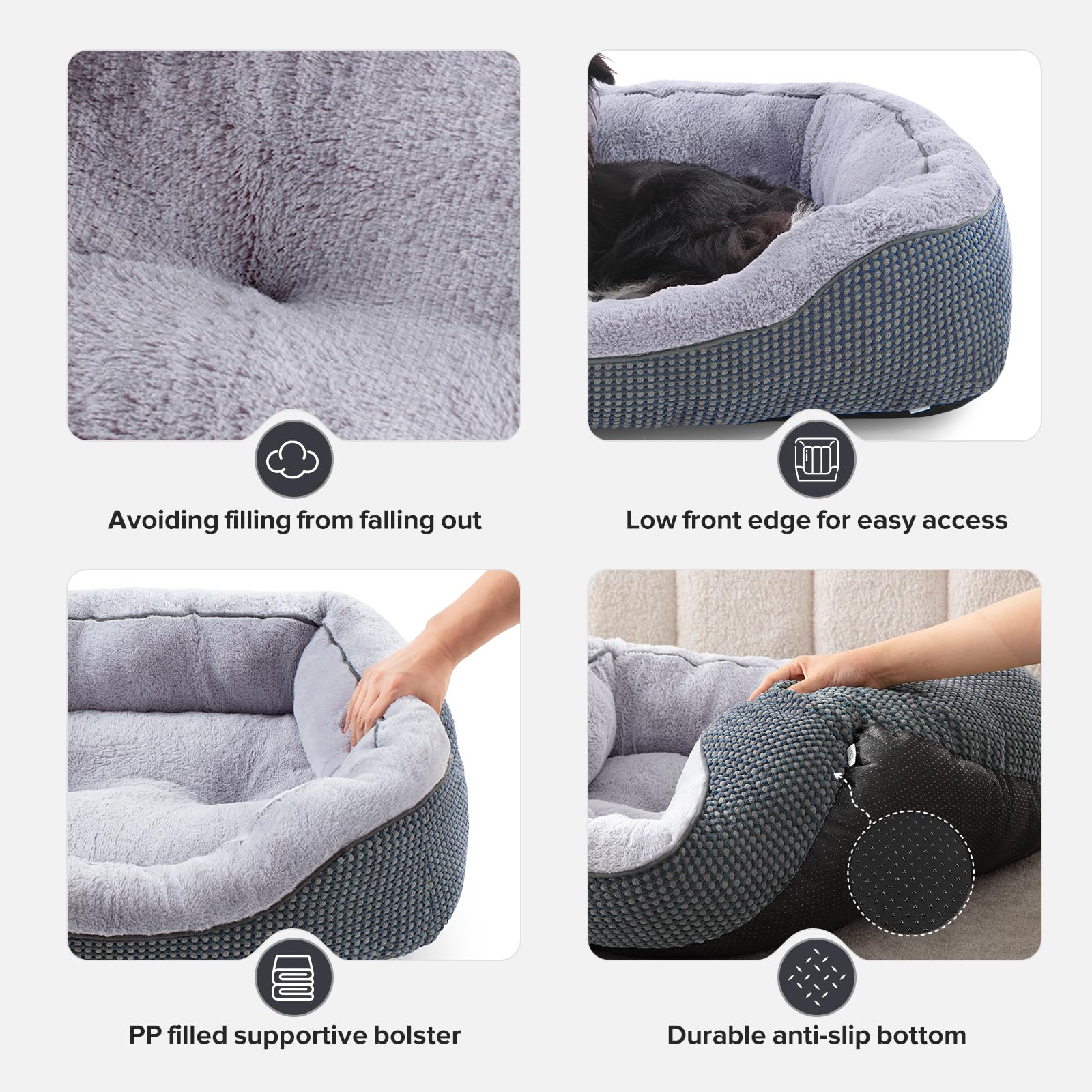 INVENHO dog bed medium sturdy stitching and reinforced edges