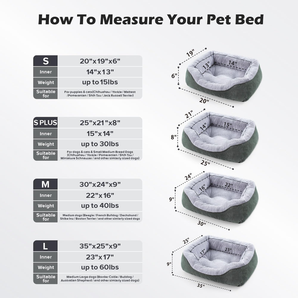 INVENHO dog bed medium top view shows the roomy sleeping area