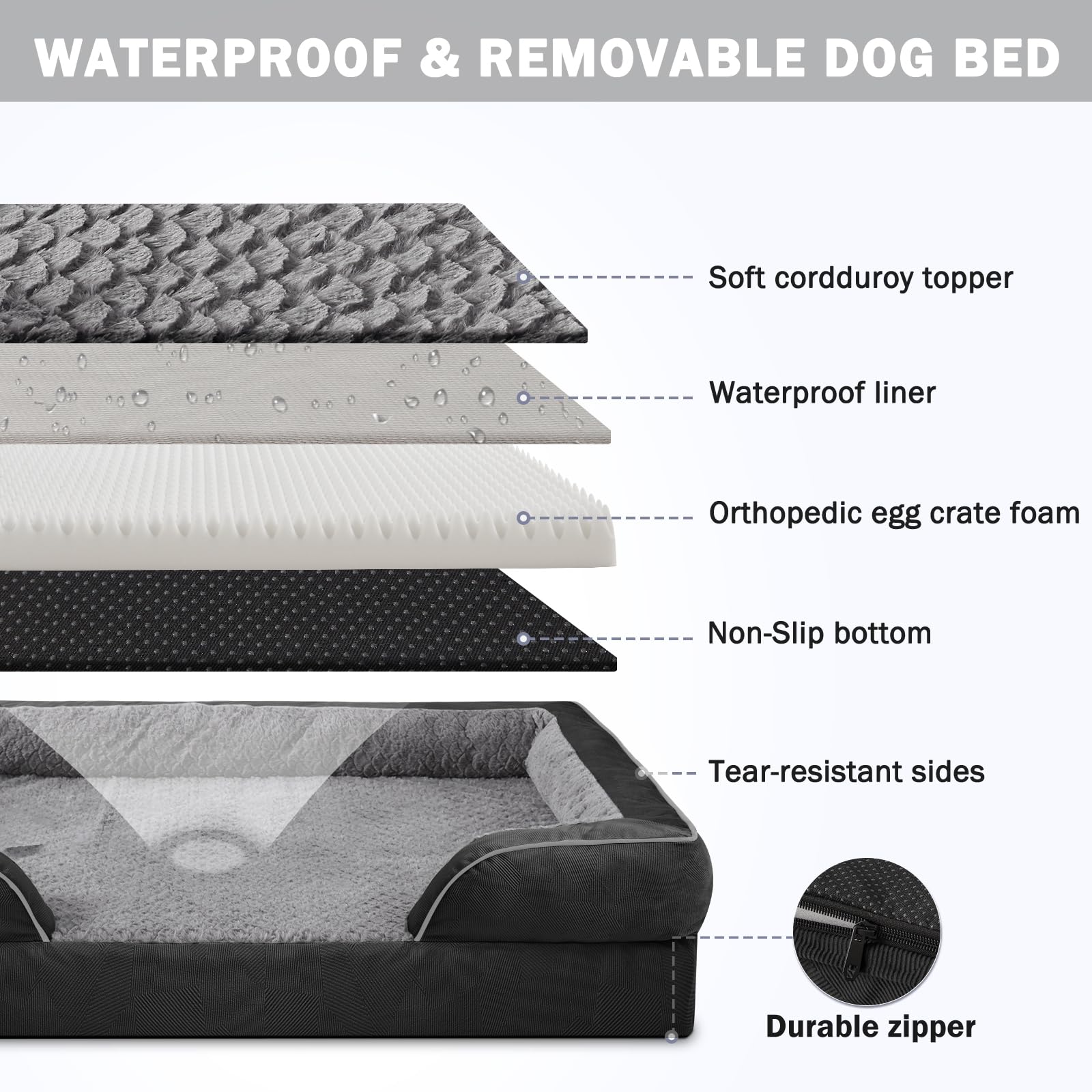 INVENHO bed with nonskid bottom stays securely in place on any floor.