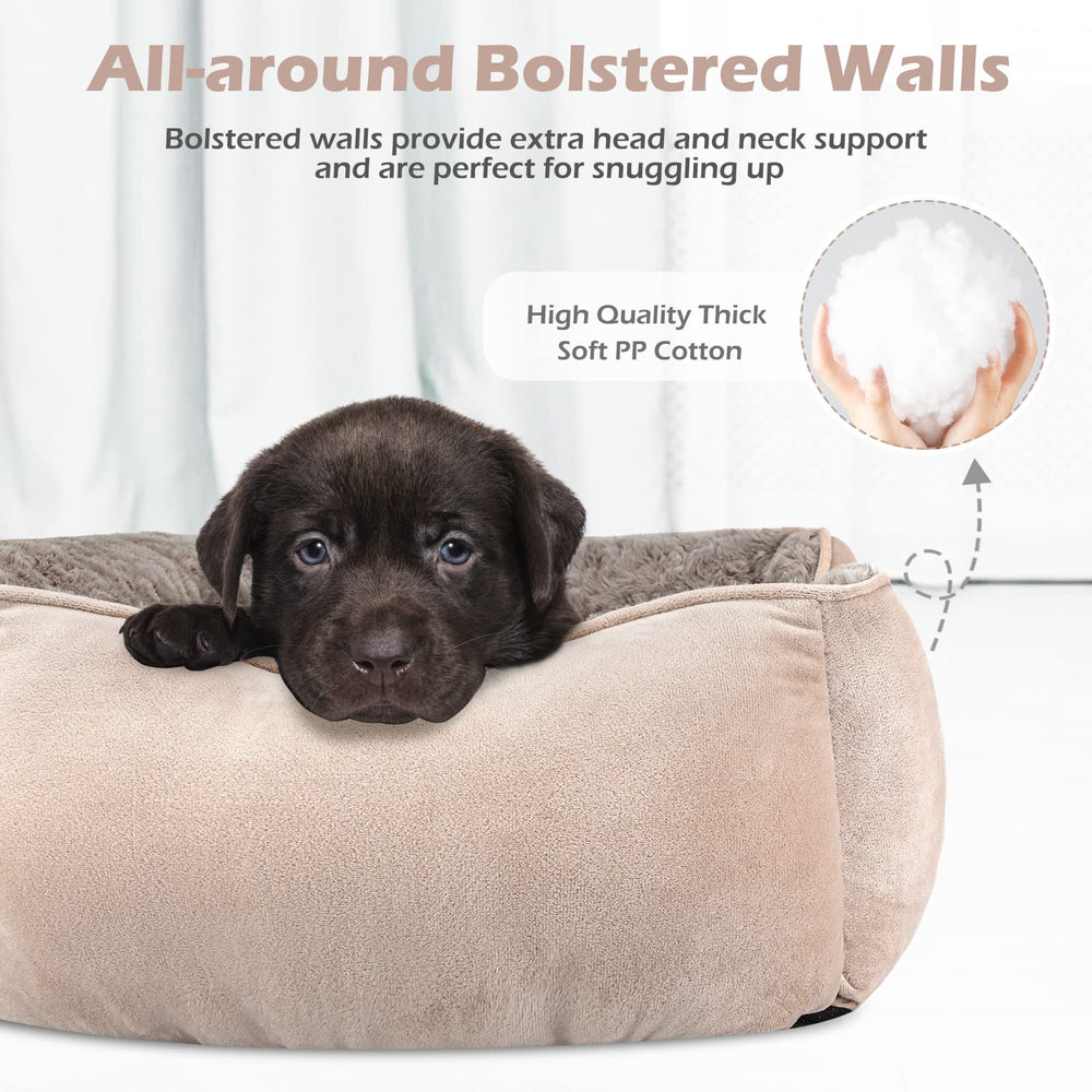 INVENHO dog bed with raised edges supporting head and neck