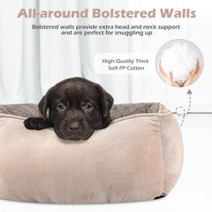 INVENHO dog bed with raised edges supporting head and neck