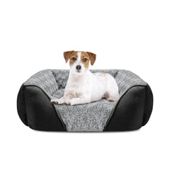 INVENHO dog bed with rose swirl faux fur for cozy warmth