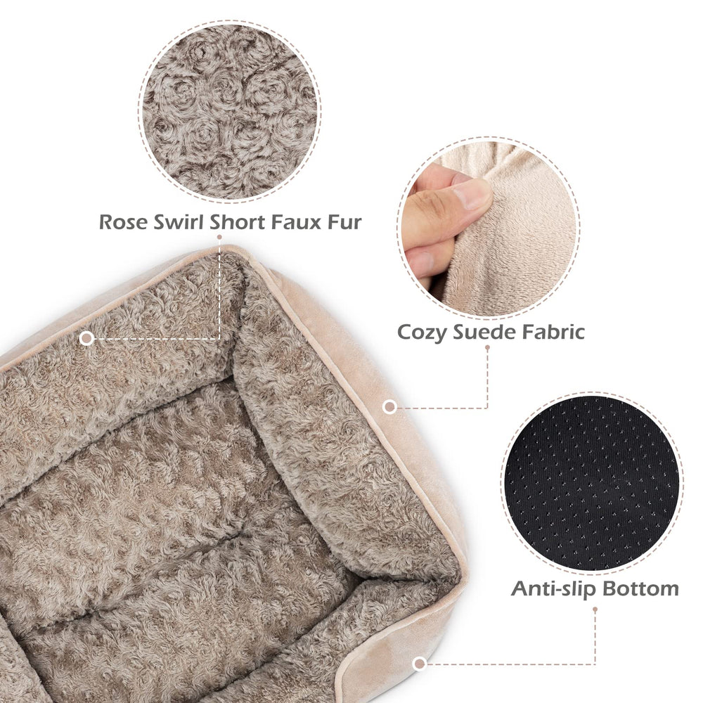 INVENHO plush top dog bed keeps pets warm and cozy during naps