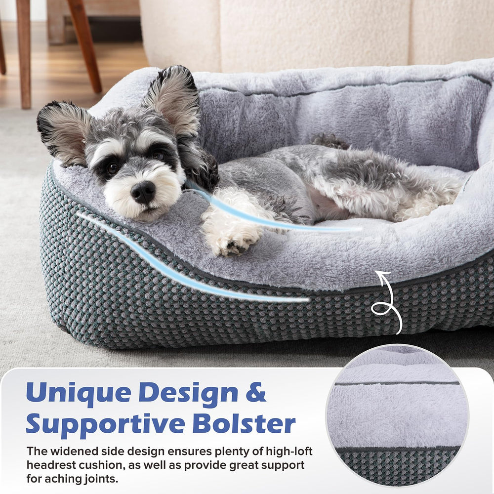 INVENHO dog bed wide side bolsters support head and neck comfort