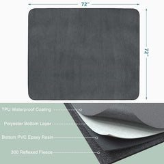 INVENHO extra-large pad laid flat demonstrates generous coverage and non-slip bottom.