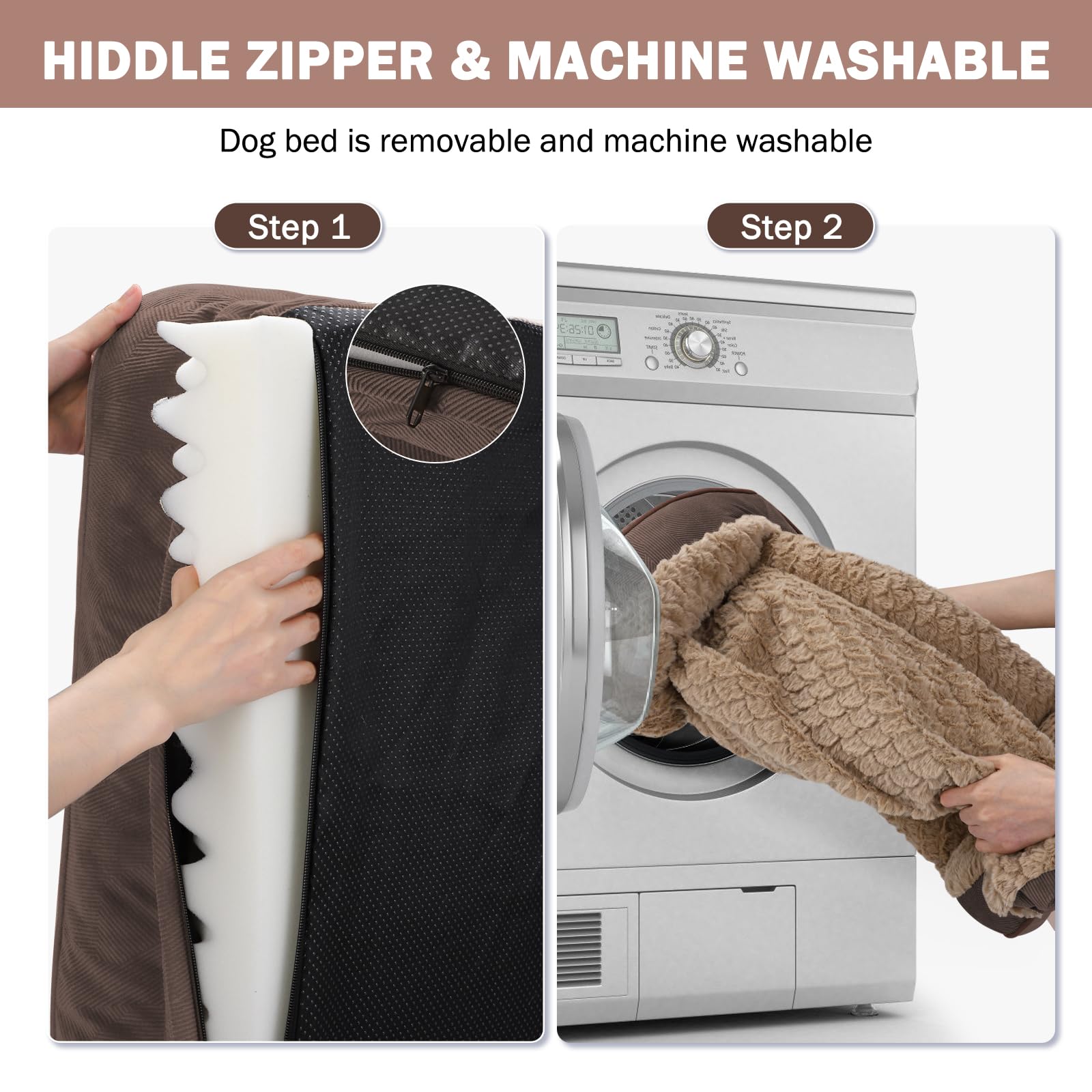 INVENHO four-sided 3.5-inch bolsters support neck and back.