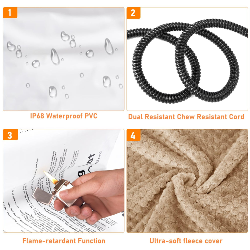 INVENHO waterproof and flame-retardant outer layer protects pets and pad
