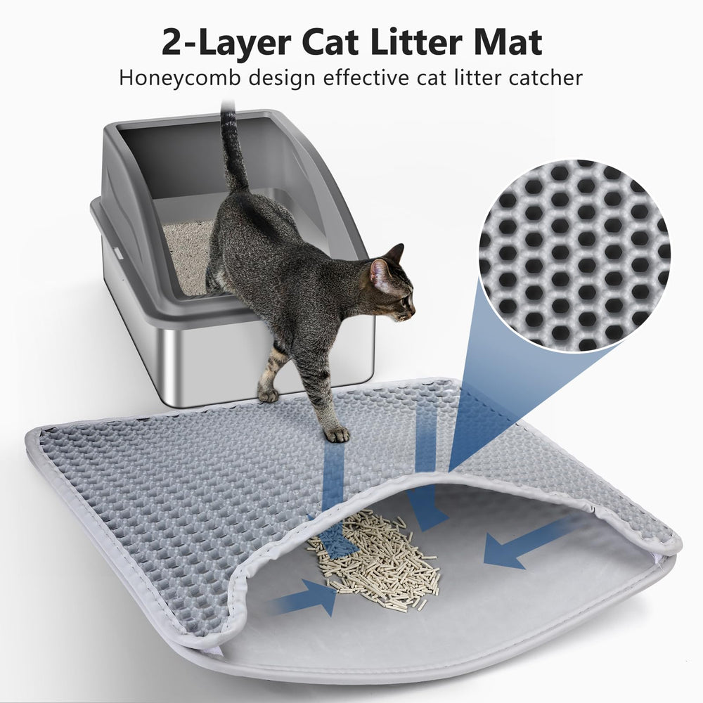 INVENHO large cat litter box showing roomy interior for big cats.