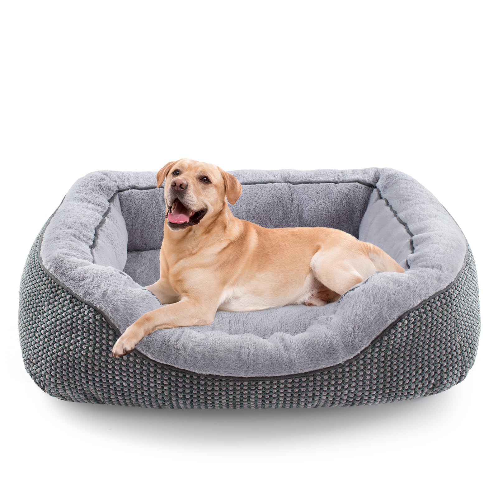 INVENHO large dog bed with rectangle soft plush top for cozy lounging