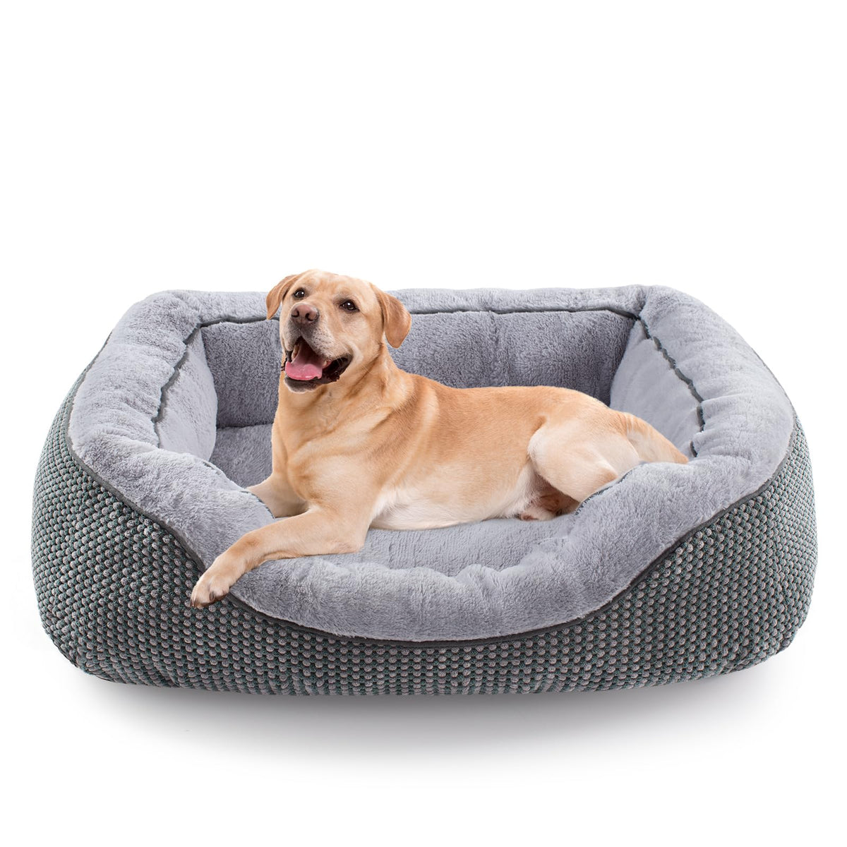 INVENHO large dog bed with rectangle soft plush top for cozy lounging